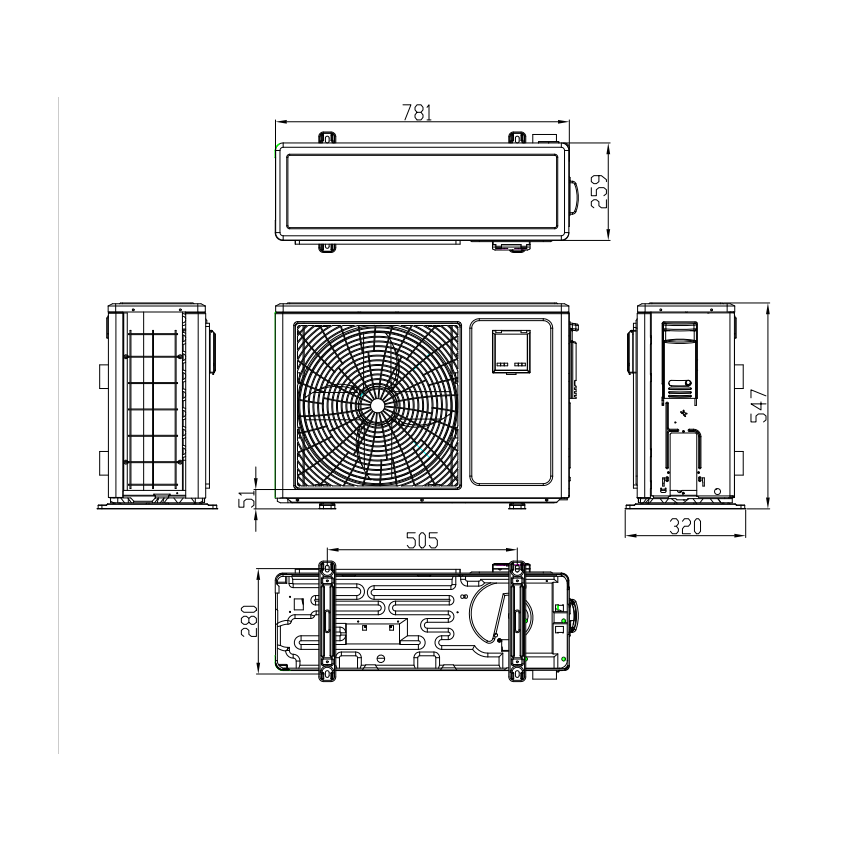 Pompe à Chaleur EcoPac 3.8 KW Pour Piscine De 20-30m3 + Bâche De ...