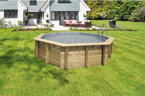 Piscine Bois Nortland Ubbink Océa 510cm X 120 Cm Liner Gris