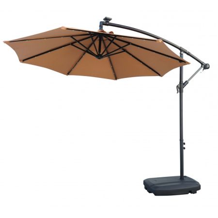 Parasol deporté Netspa avec base + LED solaire intégrées