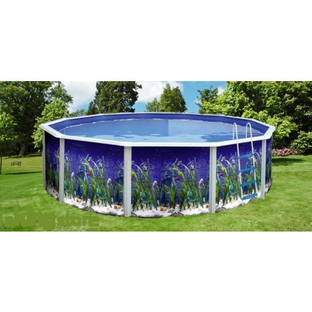 Piscine Ronde OCEANO Acier Decoration Aquatique 460 x 120 cm LEKINGSTORE