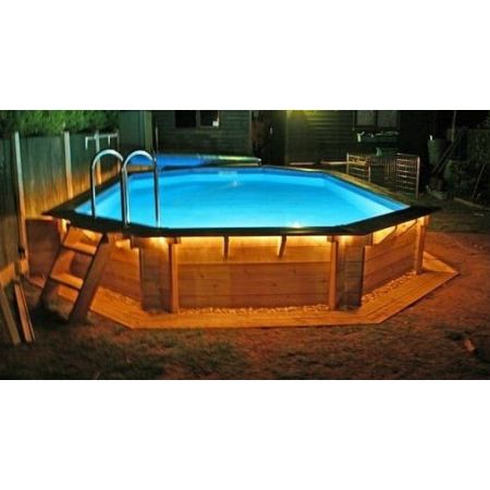 Piscine bois UBBINK SASHA 490x355x130cm Liner Bleu