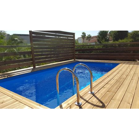 Piscine bois UBBINK AZURA 505x350x126cm Liner Bleu