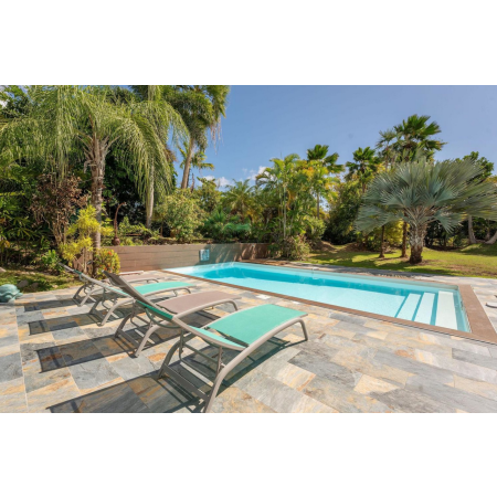 Piscine Bois Luxe Rectangulaire avec Escalier 620x420x130 cm