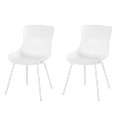 Lot de 2 chaises résine SOPHIE Blanc 