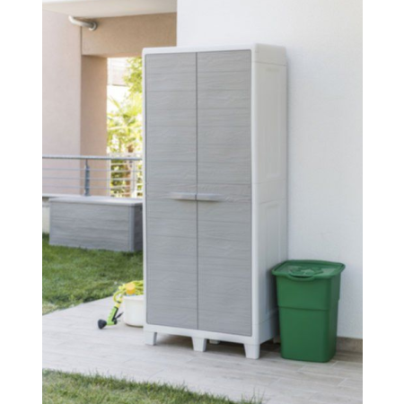 Armoire Jardin Résine haute Woody's XL Gris/Taupe