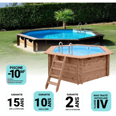 Piscine Bois Diamant Ronde ⌀360x131cm