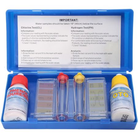 Trousse d’analyse chlore/brome/pH en bouteille pour piscine et spa