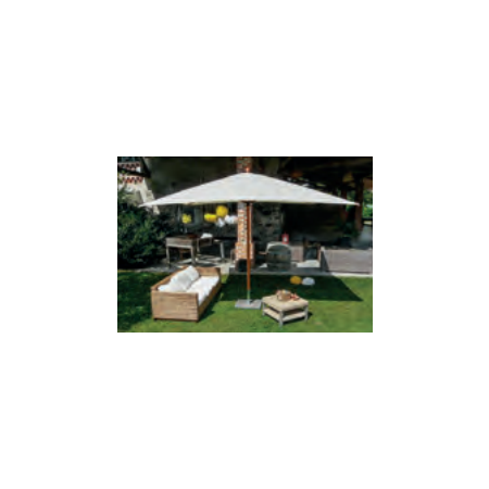 Parasol mat en bois FIBRASOL WOOD - 300x400 cm