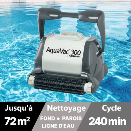 Robot de piscine Aquavac 300 HAYWARD - Fond, Parois, Ligne d'eau - Version picots pour piscine liner