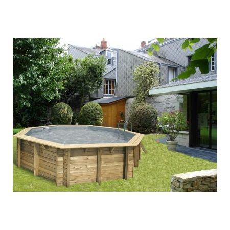 Piscine bois Ronde UBBINK OCEA 580x130cm Liner Gris 