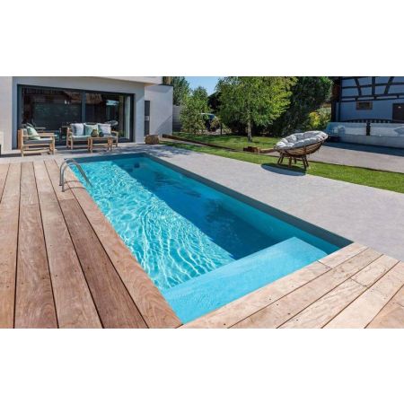 Piscine Bois Bianca Rectangulaire Luxe avec plage immergée 