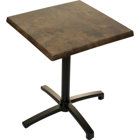 Table pliante EVA RUSTBROWN pied noir 70 x 70 cm