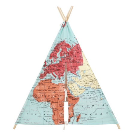 Tipi carte du monde multicolore