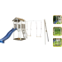 Maisonnette de Jeux Extérieur pour Enfant Beach Tower Double Swing 352 x 343 x 242 cm avec 2 Balançoire 