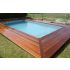 Piscine Bois Luxe Rectangulaire avec Plage immergée + Escalier 520x320x131cm