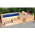 Piscine Bois Luxe Rectangulaire avec Plage Immergée + escalier 470x270x145cm