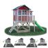 Cabane Enfant Loft en Bois Rouge 190x188x253cm