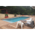 Piscine Bois Bianca Rectangulaire Luxe avec Plage immergée + Escalier 520x220x145cm