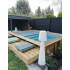 Piscine Bois Luxe Rectangulaire avec Plage immergée + escalier 420x320x145cm