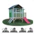 Cabane Enfant Loft en Bois Vert 322x190x215cm