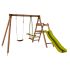 Portique en bois MENTHE avec toboggan, 1 balançoire et 1 vis-à-vis L282xl283xH195 cm