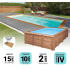 Piscine bois MAEVA Rectangulaire avec Escalier droit 800x400x150cm