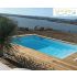 Piscine Bois Luxe Rectangulaire avec Plage immergée + escalier 420x320x131cm