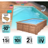 Piscine Bois Luxe Rectangulaire avec Escalier d'angle 420x320x131cm