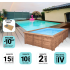 Piscine Bois Luxe Rectangulaire avec Escalier 420x320x131cm