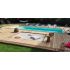 Piscine Bois Lenny Rectangulaire avec Plage Immergée  + Escalier 720x400x145cm