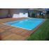 Piscine Bois Luxe Rectangulaire avec Plage Immergée + Escalier d'Angle 420x320x145 cm