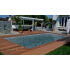 Piscine Bois Luxe Rectangulaire avec Escalier d'angle 620x420x145cm Pierre de Bali