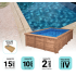 Piscine Bois Luxe Rectangulaire avec Escalier d'Angle 520x320x131cm Pierre de Bali