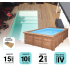 Piscine Bois Luxe Rectangulaire avec Plage immergée + Escalier 520x320x131cm