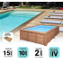 Piscine Bois Lenny Rectangulaire avec Plage Immergée  + Escalier 720x400x145cm