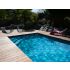 Piscine Bois California Rectangulaire Luxe avec Escalier d'Angle 520x220x131cm Pierre de Bali 