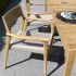 Ensemble Table 6/8 places avec 6 fauteuils CALVI en Teck et cordage Beige 