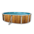 Piscine Allongée VETA Acier Décoration Bois 550 x 366 x 120 cm 