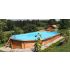 Piscine bois Allongée UBBINK AQUABELLE 750x400x130cm Liner Sable