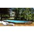 Piscine bois Octogonale Allongée CALAYAN  890x420x129cm Liner Bleu