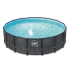 Piscine Tubulaire Ronde aspect Osier foncé ⌀549x132cm