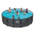 Piscine Tubulaire Ronde aspect Osier foncé ⌀549x132cm