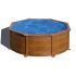 Piscine Ronde Acier Aspect Bois MAURITIUS Ø350x132 cm 