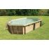 Piscine bois Allongée UBBINK OCEA 610x400x130cm Liner Gris 