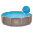 Piscine Tubulaire Ronde aspect Osier ⌀366x91cm 