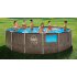 Piscine Tubulaire Ronde aspect Osier avec fenêtres ⌀457x122cm