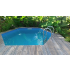 Piscine Bois Hexagonale UBBINK AZURA 410x120 cm Liner Bleu + Bâche à bulle offerte